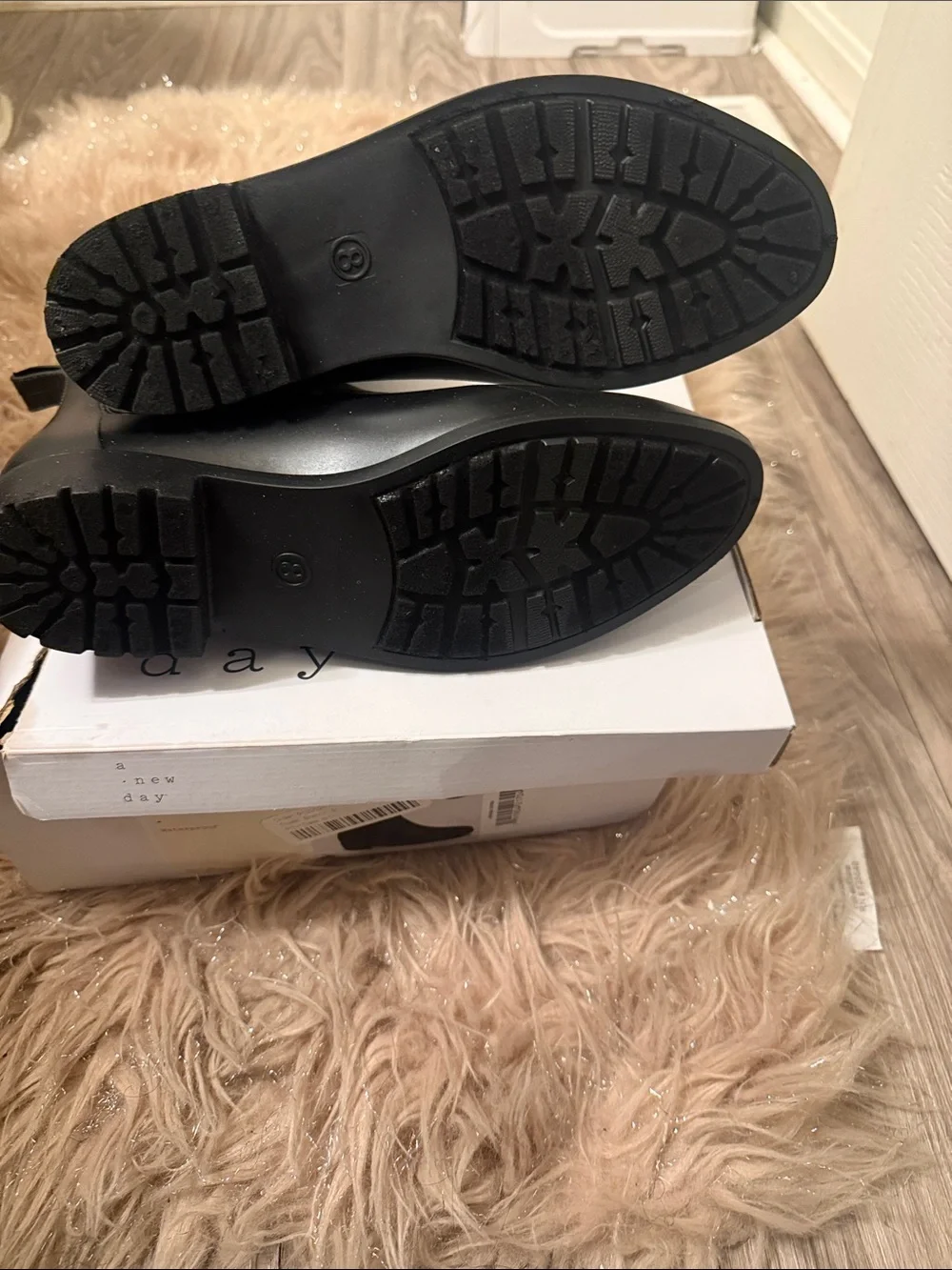 a new day Black Chelsea Rain Boots